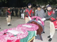 minister jan attends funeral of martyred cop