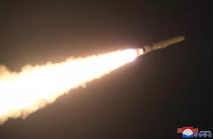 a strategic cruise missile dubbed pulhwasal 3 31 which is currently under development launches during a test at an unspecified location in north korea in this image released by the korean central news agency on january 25 2024 kcna via reuters a strategic cruise missile dubbed pulhwasal 3 31 which is currently under development launches during a test at an unspecified location in north korea in this image released by the korean central news agency on january 25 2024 kcna via reuters