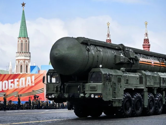 a russian yars intercontinental ballistic missile launcher rolls on red square during the victory day military parade in central moscow russia may 9 2024 photo afp a russian yars intercontinental ballistic missile launcher rolls on red square during the victory day military parade in central moscow russia may 9 2024 photo afp