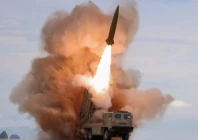 north korea a rocket launcher fires a munition during tests