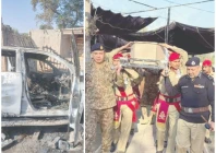 the destroyed car of miranshah assistant commissioner noor wali khan is seen in bannu security officials carry the coffin of the martyred ac photos express the destroyed car of miranshah assistant commissioner noor wali khan is seen in bannu security officials carry the coffin of the martyred ac photos express