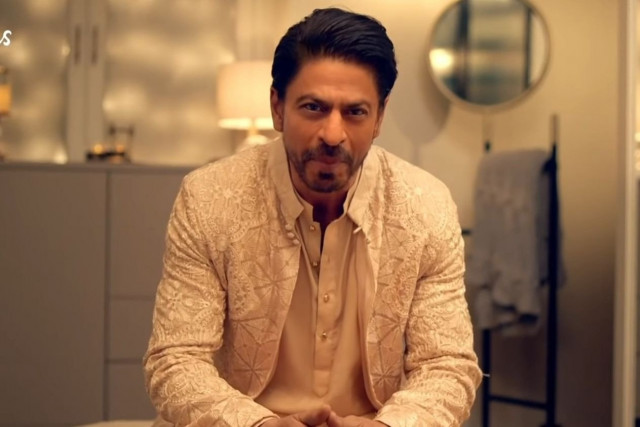 srk dons sherwani by pakistani designer faraz manan in latest diwali ad