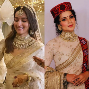 fans think alia s wedding saree seems eerily similar to an old kangana outfit fans think alia s wedding saree seems eerily similar to an old kangana outfit