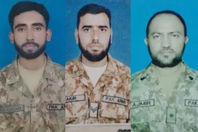 sawar abid hussain l zakir ahmed c naib subedar taj mir r embraced martyrdom during an exchange of fire with terrorists in lakki marwat photo ispr sawar abid hussain l zakir ahmed c naib subedar taj mir r embraced martyrdom during an exchange of fire with terrorists in lakki marwat photo ispr