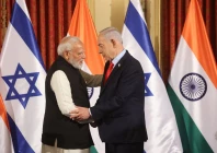 israel s prime minister benjamin netanyahu shakes hands with his indian counterpart narendra modi during a press conference in jerusalem on february 26 2026 photo afp