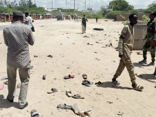 slippers lie outside a military base after a suicide bombing in mogadishu somalia photo anadolu slippers lie outside a military base after a suicide bombing in mogadishu somalia photo anadolu