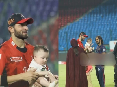 shaheen afridi s son alyaar makes first public appearance during hbl psl x shaheen afridi s son alyaar makes first public appearance during hbl psl x