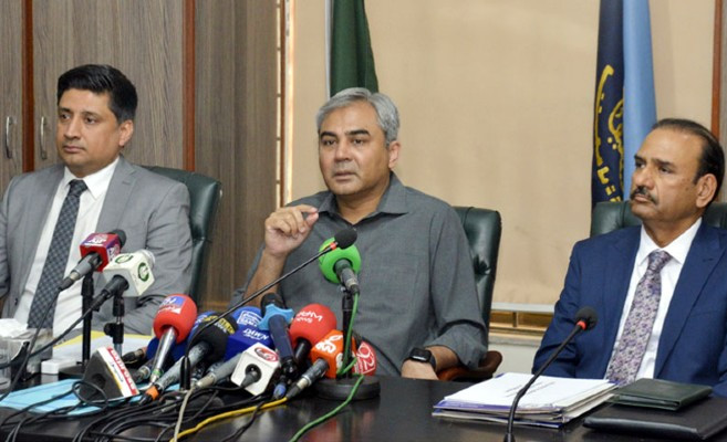 interior minister mohsin naqvi addresses a press conference in lahore on may 26 2024 photo app