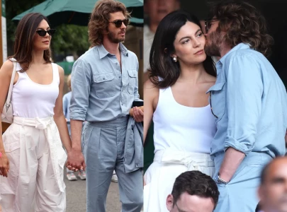 andrew garfield and monica barbaro share affectionate moments at wimbledon