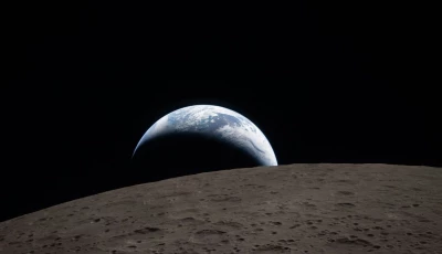 this handout picture released on april 7 by nasa shows earth as it dips beyond the lunar horizon also known as an earthset as seen from the orion spacecraft on april 6 photo afp