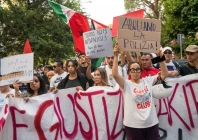 a protester holds a placard reading abolish the police during a demonstration following the death of moroccan businessman abderrahim fakir in bologna italy july 26 2026 photo reuters a protester holds a placard reading abolish the police during a demonstration following the death of moroccan businessman abderrahim fakir in bologna italy july 26 2026 photo reuters