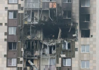 emergency services personnel work in a damaged multi storey residential building hit by what authorities described as a ukrainian drone strike amid the russia ukraine conflict in kotelniki in the moscow region russia september 20 2026 photo reuters