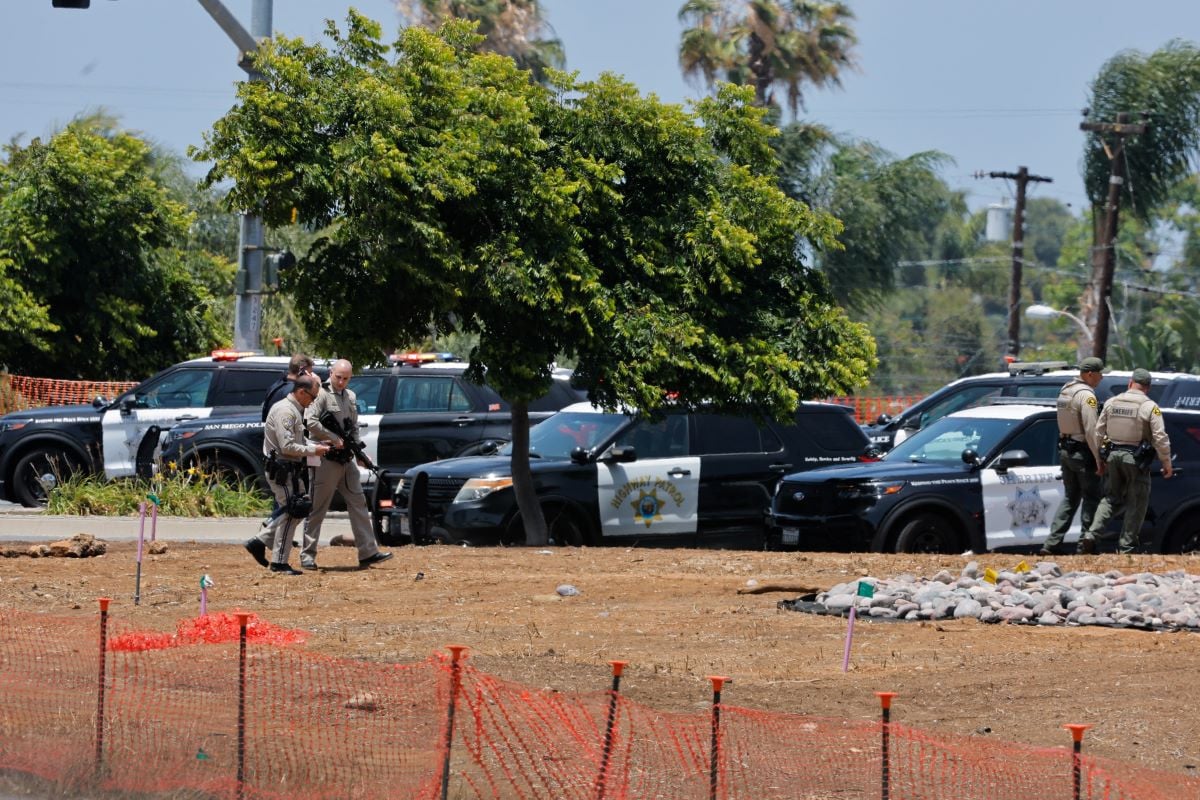 Emergency workers respond at the scene of a reported active shooter situation at the Islamic Center in San Diego, California, US, May 18, 2026.  REUTERS