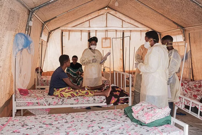 health workers inside a ward at the kamenge university hospital s mpox treatment center in bujumbura on august 22 2024 photo afp health workers inside a ward at the kamenge university hospital s mpox treatment center in bujumbura on august 22 2024 photo afp