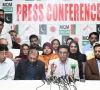 mqm p chairman dr khalid maqbool siddiqui addresses a press conference at the party s bahadurabad headquarters in karachi on sunday accompanied by senior leaders syed mustafa kamal dr farooq sattar aminul haq anis kaimkhani and others