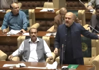leader of the opposition ali khurshidi said several areas including gulshan e iqbal and orangi town were facing severe water scarcity photo video grab