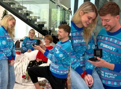 mrbeast announces engagement to girlfriend thea booysen with festive christmas day proposal