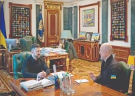 ukraine s defence minister denys shmygal r meets president volodymyr zelensky in kyiv photo afp
