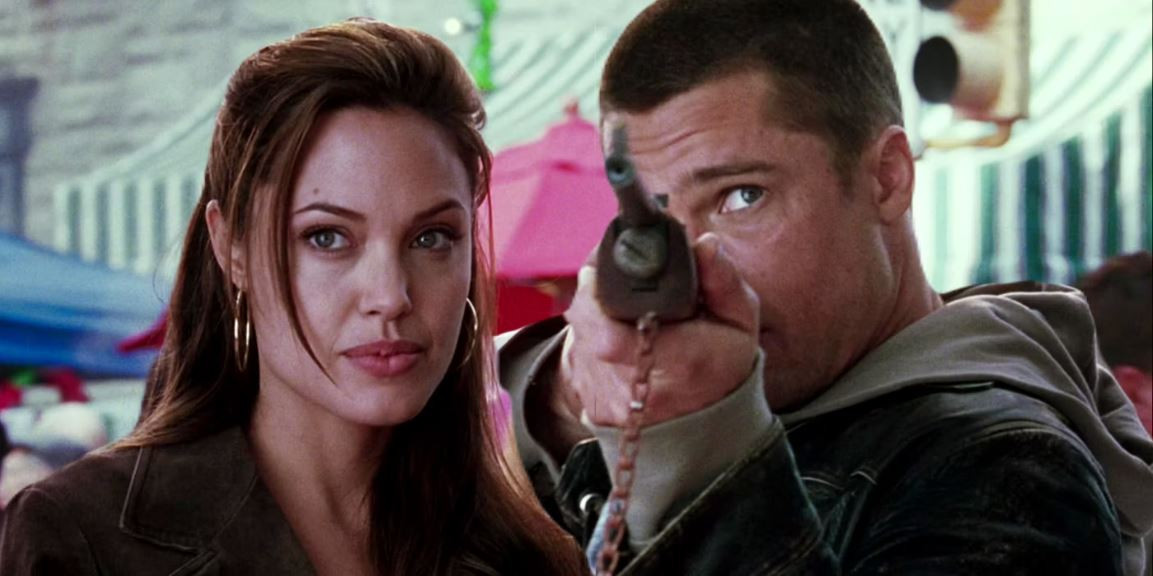 Angelina Jolie and Brad Pitt in Mr. and Mrs. Smith (courtesy of Getty Images)