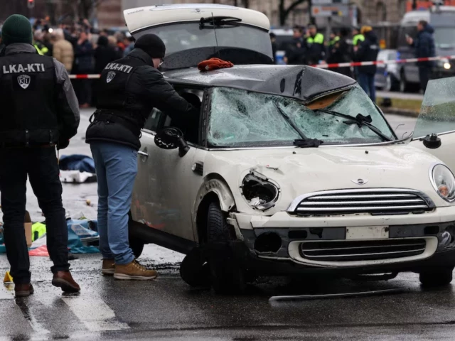 police work at a car which drove into a crowd in munich germany february 13 2025 injuring several people photo reuters police work at a car which drove into a crowd in munich germany february 13 2025 injuring several people photo reuters