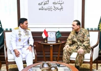 chief of army staff coas and chief of defence forces cdf field marshal syed asim munir in a meeting with chief of the indonesian navy admiral dr muhammad ali at the general headquarters in rawalpindi on monday september 14 2026 photo ispr