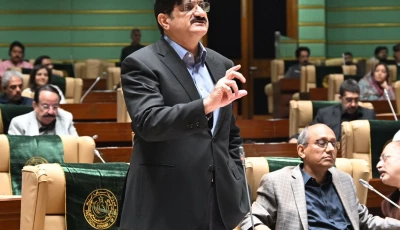 sindh chief minister syed murad ali shah addressing the sindh assembly session on saturday while tabling a resolution condemning calls for the breakup of sindh or the separation of karachi photo x