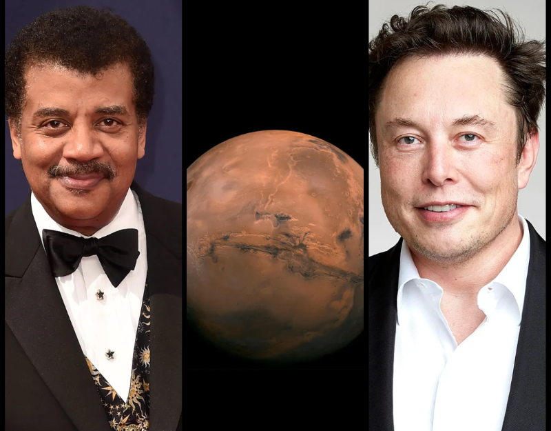 musk wants to colonize planet mars for human survival while tyson is realistic to save the planet earth first photo file