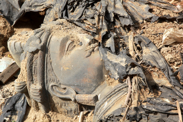 the museum director claimed that the statues would not be affected by the garbage or weather because of the material they were made of photo athar khan express the museum director claimed that the statues would not be affected by the garbage or weather because of the material they were made of photo athar khan express