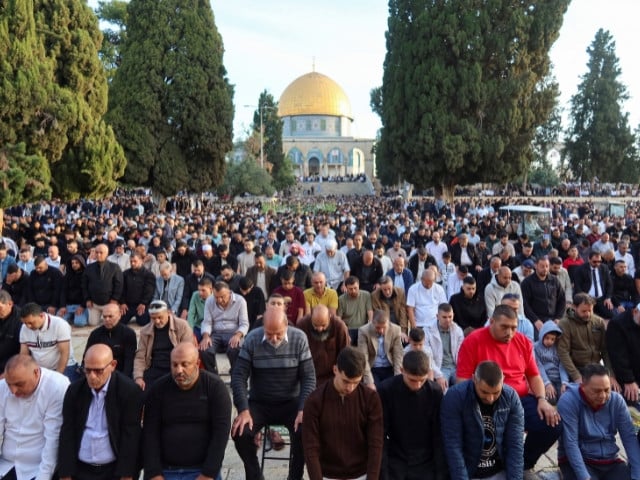 Muslim worshippers attend Eidul Azha prayer at Al-Aqsa mosque in Jerusalem, on May 27, 2026. PHOTO: REUTERS