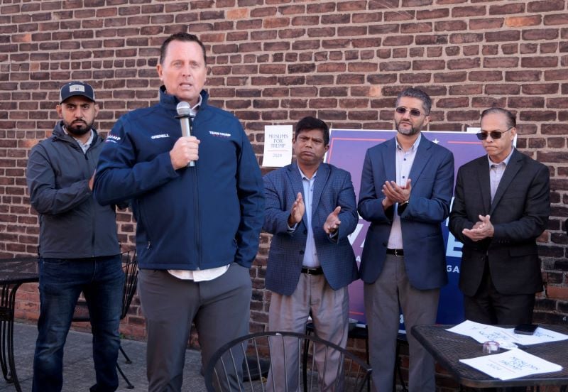 richard grenell a top advisor to former us president donald trump and former acting director of national intelligence speaks to the attendees of a muslims and bangladeshi americans for trump outreach event in hamtramck michigan us november 2 2024 photo reuters