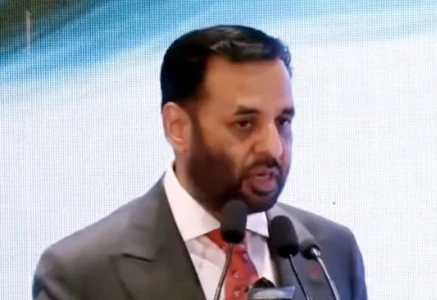 health minister mustafa kamal addressing the pakistan china business to business b2b conference on pharmaceutical healthcare and biotechnology sector in islamabad on july 18 2026 photo app