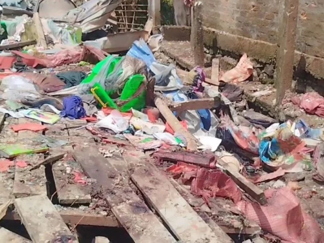 local media outlet myanmar now reported that a junta warplane dropped two 500 pound bombs on a high school as students slept photo afp