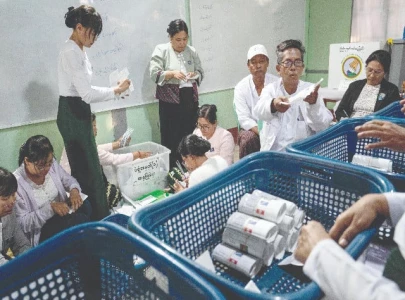 myanmar junta wraps poll with ally set to seal victory