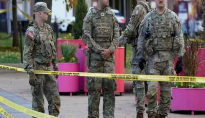 national guard members stand in a cordoned off area after two national guard members were reportedly shot near the white house in washington d c us on november 26 2025 photo reuters