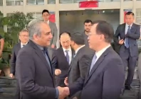 federal interior minister mohsin naqvi at chinese consulate in karachi on april 15 2026 welcomed by chinese consul general yang yundong