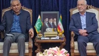 interior minister mohsin naqvi meets his iranian counterpart eskandar momeni in tehran as he arrives on a two day visit to iran screengrab