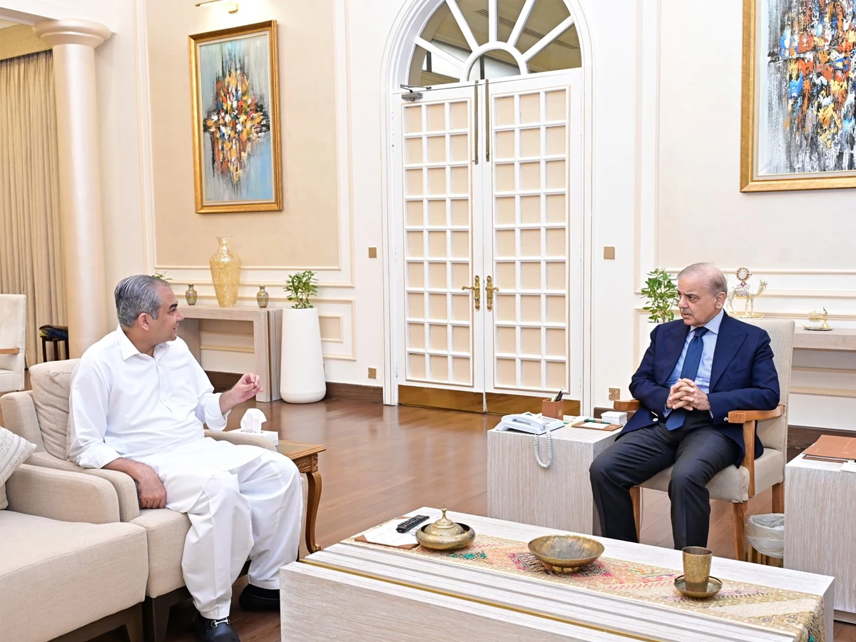 interior minister moshin naqvi meeting prime minister shehbaz sharif photo x