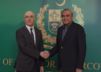 interior minister mohsin naqvi right with lebanese interior minister ahmed al hajjar left on september 15 2026 screengrab