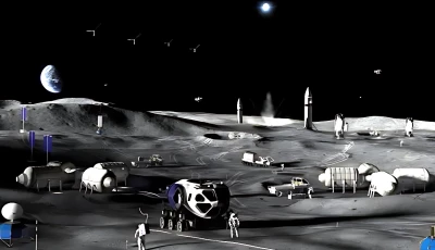 artist s concept of phase 3 of nasa s moon base photo nasa