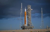 nasa s sls space launch system rocket and orion spacecraft secured to the mobile launcher are seen as they arrive at the launch pad 39b friday march 20 2026 at nasa s kennedy space center in florida photo nasa nasa s sls space launch system rocket and orion spacecraft secured to the mobile launcher are seen as they arrive at the launch pad 39b friday march 20 2026 at nasa s kennedy space center in florida photo nasa