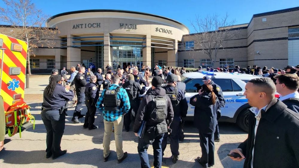 police gathered at the premises of school after fatal shooting photo cnn