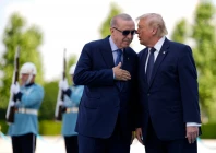 us president donald trump speaks with turkish president recep tayyip erdogan during a formal arrival at the bestepe presidential compound at the nato summit in ankara turkey tuesday july 7 2026 photo reuters
