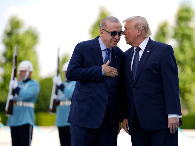 us president donald trump speaks with turkish president recep tayyip erdogan during a formal arrival at the bestepe presidential compound at the nato summit in ankara turkey tuesday july 7 2026 photo reuters us president donald trump speaks with turkish president recep tayyip erdogan during a formal arrival at the bestepe presidential compound at the nato summit in ankara turkey tuesday july 7 2026 photo reuters