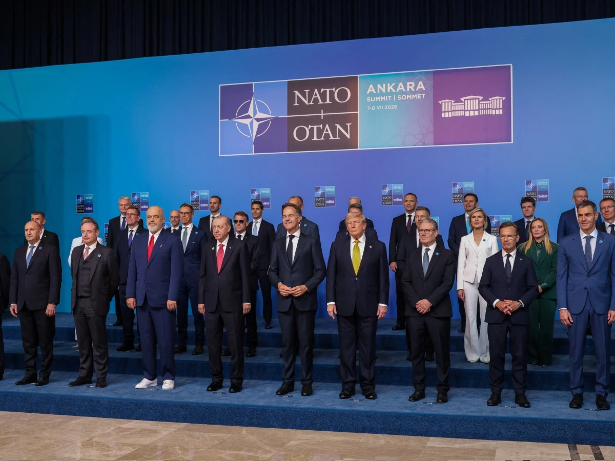 nato leaders stand for a family photo at a nato leaders summit in ankara turkey on july 8 2026 photo reuters