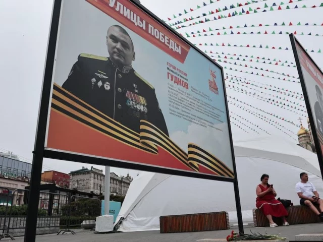 a view shows flowers placed near a board with a photograph of major general mikhail gudkov the deputy head of the russian navy who according to local authorities was recently killed in the kursk region amid russia ukraine conflict at an exhibition of distinguished russian soldiers portraits in the far eastern city of vladivostok russia july 3 2025 photo reuters a view shows flowers placed near a board with a photograph of major general mikhail gudkov the deputy head of the russian navy who according to local authorities was recently killed in the kursk region amid russia ukraine conflict at an exhibition of distinguished russian soldiers portraits in the far eastern city of vladivostok russia july 3 2025 photo reuters