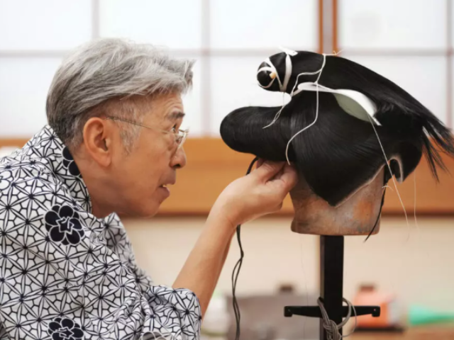 In total, there are around 400 types of wigs for female roles, and 1,000 for male parts in kabuki © Kazuhiro NOGI / AFP