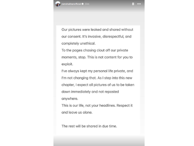 PHOTO: ramshakhanofficial/Instagram