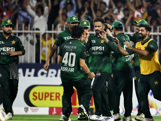 all rounder mohammad nawaz celebrates after taking his maiden five wicket haul in t20 cricket during the tri series final against afghanistan on sunday photo pcb all rounder mohammad nawaz celebrates after taking his maiden five wicket haul in t20 cricket during the tri series final against afghanistan on sunday photo pcb