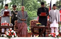 nepal s president ram chandra paudel administers the oath of office to newly appointed prime minister balendra shah popularly known as balen after a landslide victory in parliamentary election by his party in the presence of outgoing interim prime minister sushila karki and chairperson of national assembly narayan prasad dahal at shital niwas the presidential building in kathmandu nepal march 27 2026 photo reuters nepal s president ram chandra paudel administers the oath of office to newly appointed prime minister balendra shah popularly known as balen after a landslide victory in parliamentary election by his party in the presence of outgoing interim prime minister sushila karki and chairperson of national assembly narayan prasad dahal at shital niwas the presidential building in kathmandu nepal march 27 2026 photo reuters