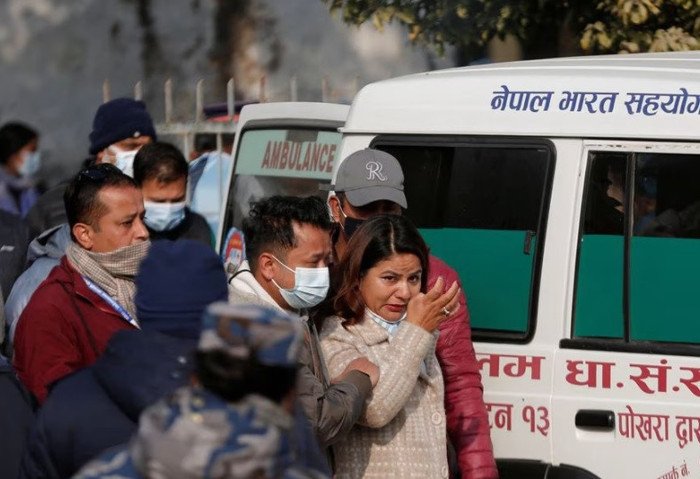 family members mourn the death of a victim of the plane crash of a yeti airlines operated aircraft in pokhara nepal january 17 2023 reuters rohit giri